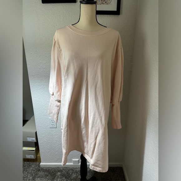 J.Crew Original cotton terry puff-sleeve sweatshirt dress - Picture 2 of 7
